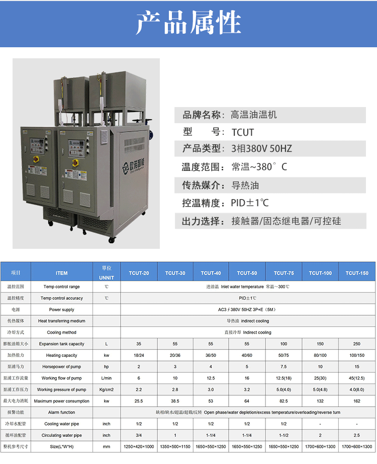 雙機一體模溫機產品屬性